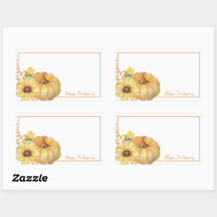 Sticker Rectangulaire Citrouilles aquarelles douces
