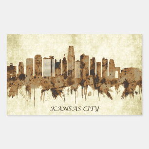 Sticker Rectangulaire Cityscape de Kansas City
