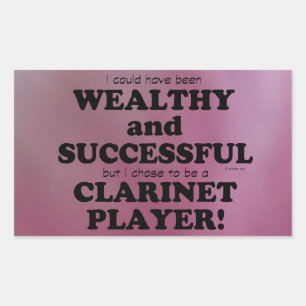 Sticker rectangulaire Clarinet riche et réussi