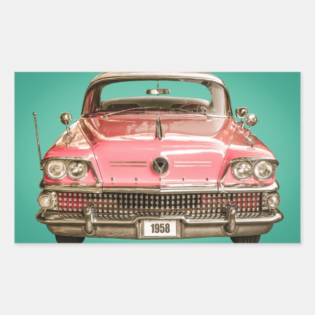 Sticker Rectangulaire Classic Buick 1958 Century Car (Devant)