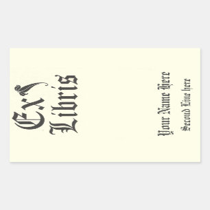 Sticker Rectangulaire Classic Ex Libris Plaque