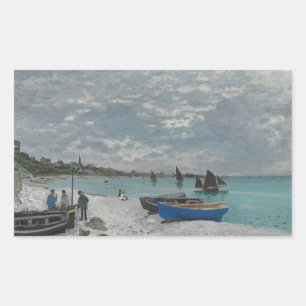 Sticker Rectangulaire Claude Monet - La plage de Sainte-Adresse
