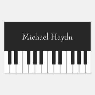 Sticker Rectangulaire Clavier de piano classique Musicien personnalisé
