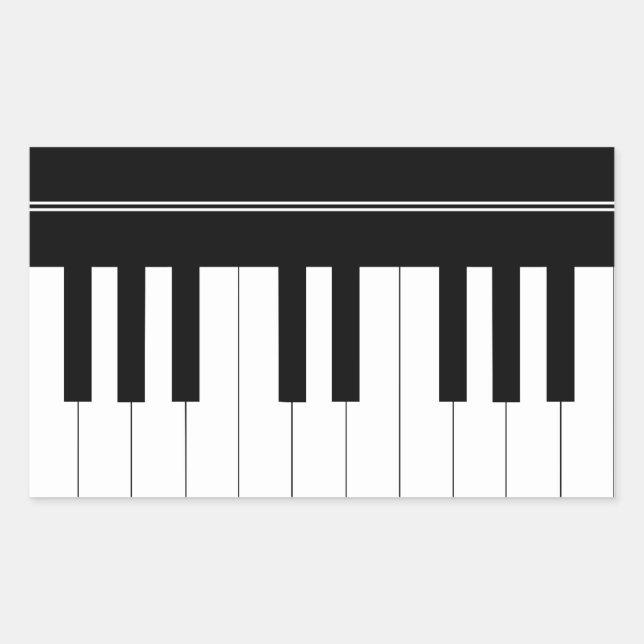 Sticker Rectangulaire Clavier pour piano (Devant)