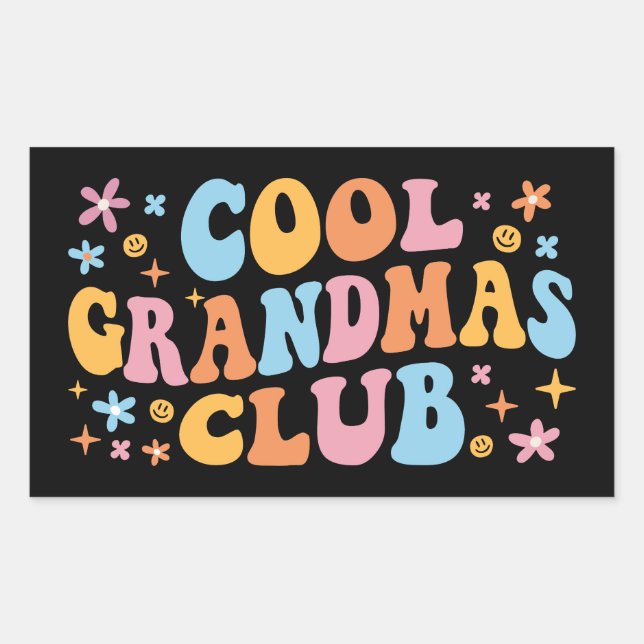 Sticker Rectangulaire Club de grand-père cool III (Devant)