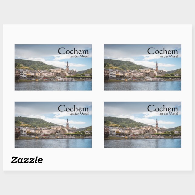 Sticker Rectangulaire Cochem Allemagne (Feuille)