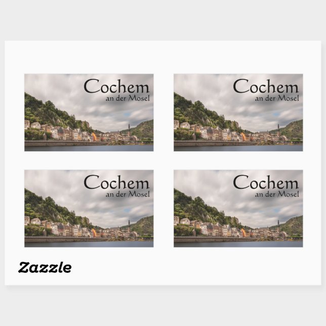 Sticker Rectangulaire Cochem Mosel Allemagne (Feuille)