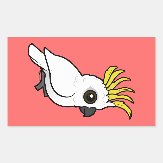 Sticker Rectangulaire Cockatoo à crête de soufre Birdorable (Devant)