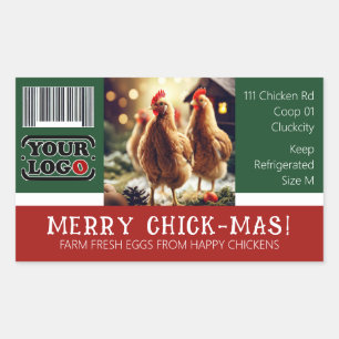 Sticker Rectangulaire Code-barres Logo Noël amusant Citation Oeuf Carton