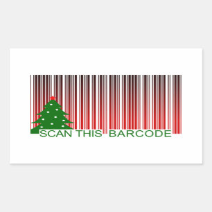Sticker Rectangulaire Code-barres MERRY XMAS