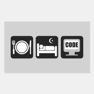Sticker Rectangulaire code de sommeil