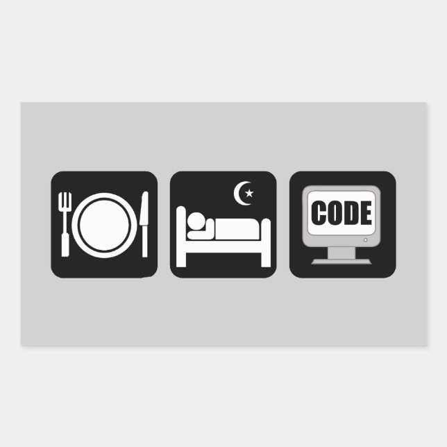 Sticker Rectangulaire code de sommeil (Devant)