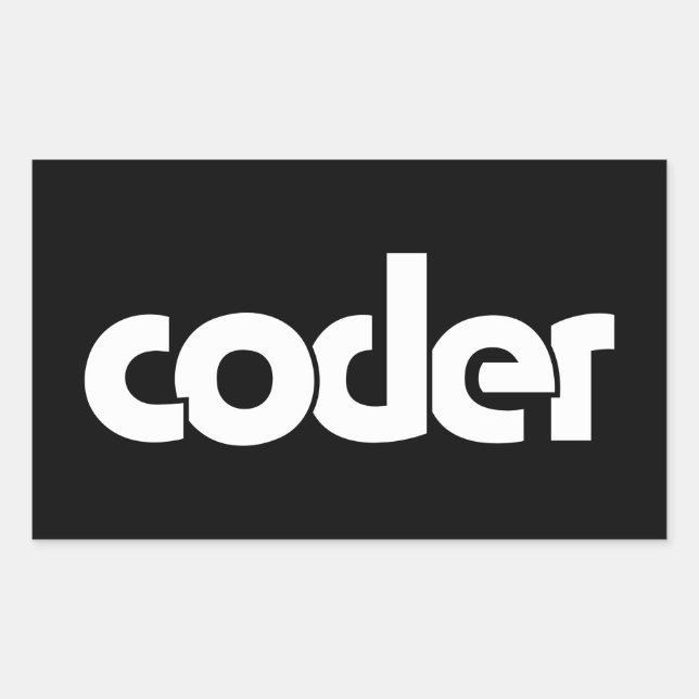 Sticker rectangulaire Coder (Devant)
