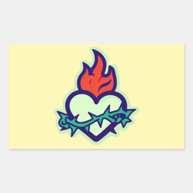 Sticker Rectangulaire Coeur (Devant)