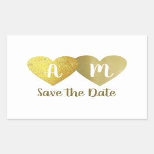 Sticker Rectangulaire coeur amour marié paroisse initiales enregistrer l