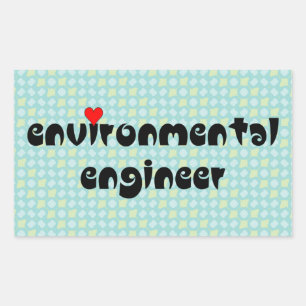 Sticker Rectangulaire Coeur de l'ingénieur de l'environnement