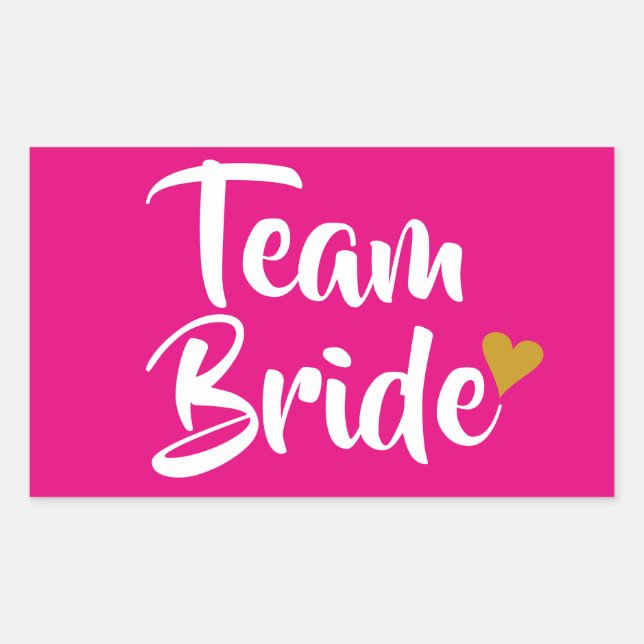 Sticker Rectangulaire Coeur d'or de la mariée (Devant)