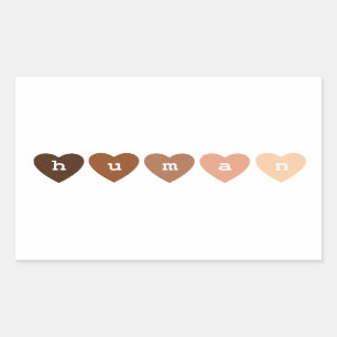 Sticker Rectangulaire Coeurs humains anti-racisme