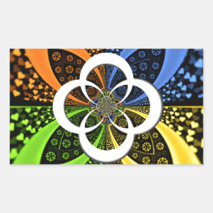 Sticker Rectangulaire Coeurs Iridescente Polka sans soudure Point Art Ab