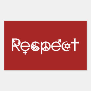 Sticker Rectangulaire Coexister dans le Respect - Paix Gentillesse & Tol