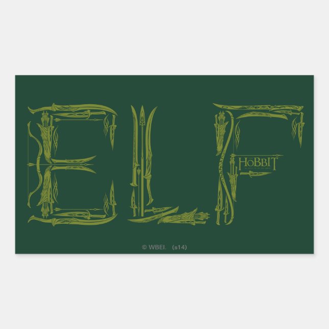 Sticker Rectangulaire Collage d'armes Elf (Devant)