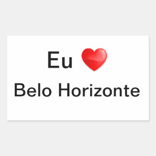 Sticker Rectangulaire Colle j'aime Belo Horizonte