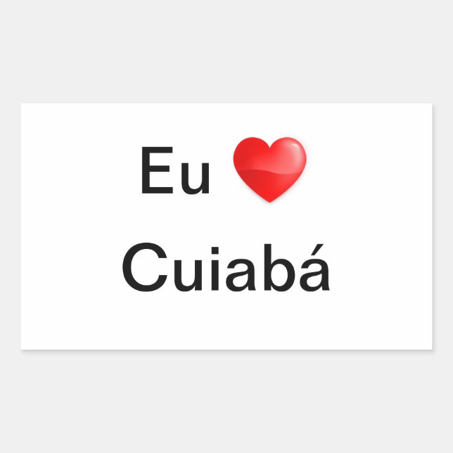 Sticker Rectangulaire Colle j'aime Cuiabá (Devant)