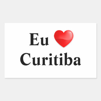 Sticker Rectangulaire Colle j'aime Curitiba