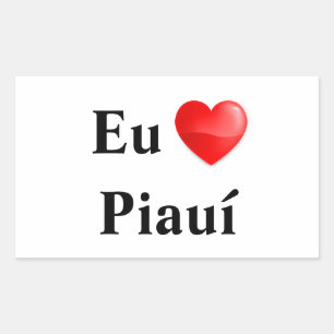 Sticker Rectangulaire Colle j'aime Piauí