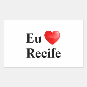 Sticker Rectangulaire Colle j'aime Recife