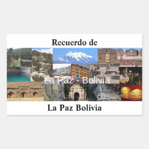 Sticker Rectangulaire Colle recuerdo de laine Paix Bolivie