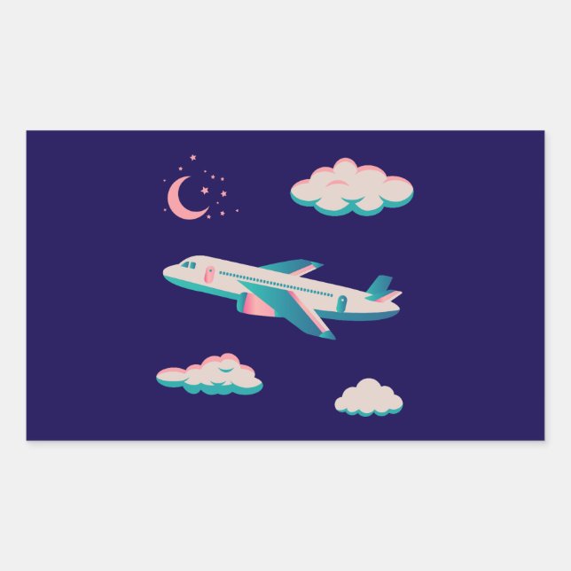 Sticker Rectangulaire Collection de la fête des avions ! (Devant)