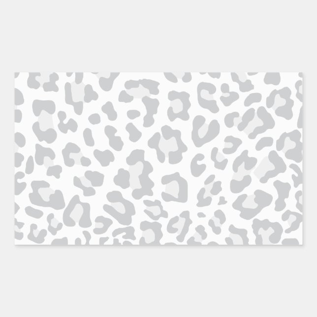 Sticker Rectangulaire Collection Empreinte de léopard arc-en-ciel - Gris (Devant)