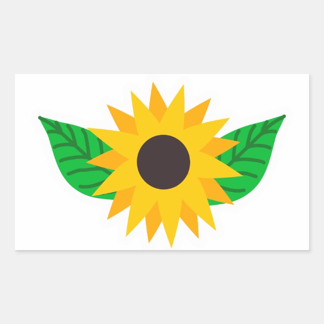 Sticker Rectangulaire Collier de tournesol (Devant)