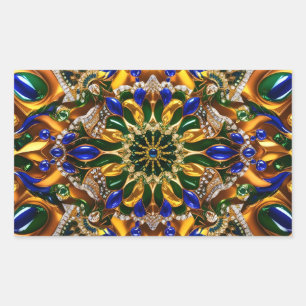 Sticker Rectangulaire Collier rectangle aux couleurs du Brésil