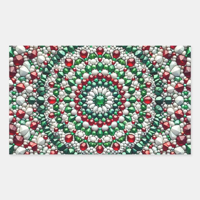 Sticker Rectangulaire Collier rectangle aux couleurs italiennes (Devant)