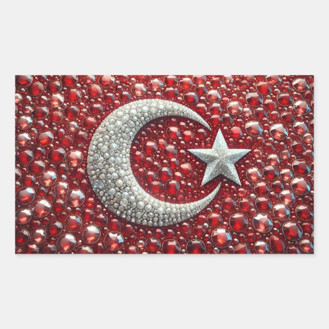 Sticker Rectangulaire Collier rectangle aux couleurs turques (Devant)