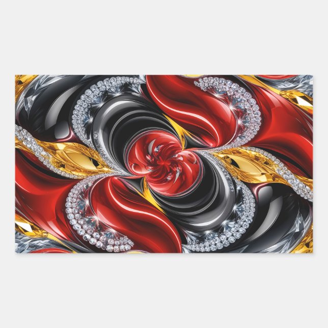 Sticker Rectangulaire Collier rectangle avec couleurs allemandes (Devant)