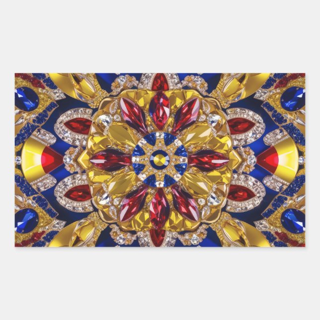 Sticker Rectangulaire Collier rectangle avec couleurs Colombie (Devant)