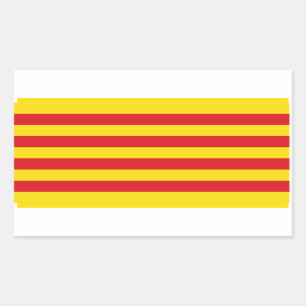 Sticker Rectangulaire Collier rectangle avec Drapeau de Catalogne, Espag