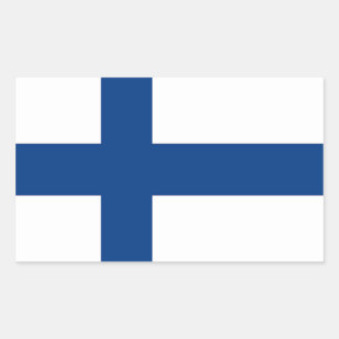 Sticker Rectangulaire Collier rectangle avec Drapeau de Finlande