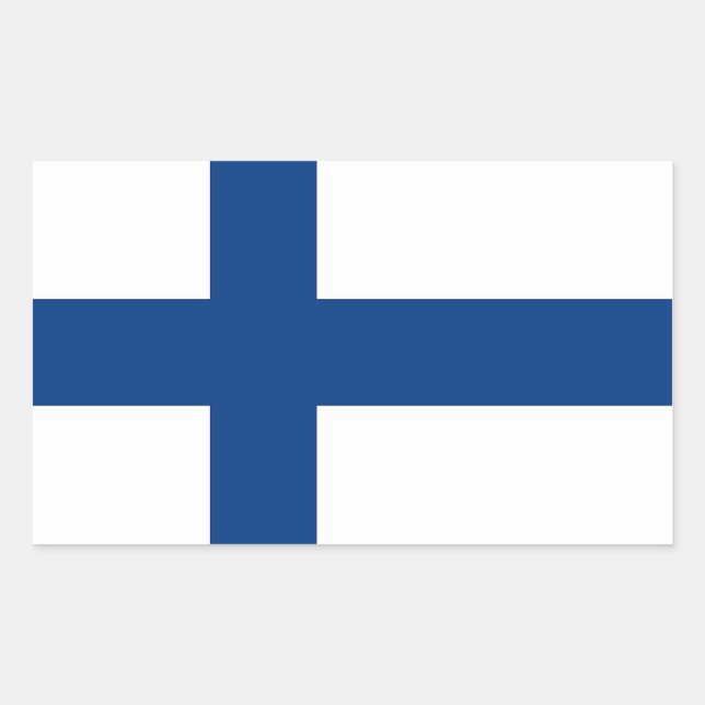 Sticker Rectangulaire Collier rectangle avec Drapeau de Finlande (Devant)