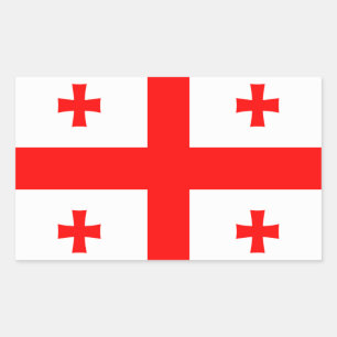 Sticker Rectangulaire Collier rectangle avec Drapeau de Géorgie