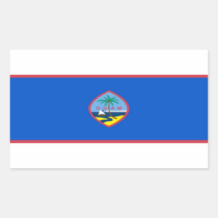 Sticker Rectangulaire Collier rectangle avec Drapeau de Guam, États-Unis