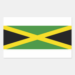 Sticker Rectangulaire Collier rectangle avec Drapeau de Jamaïque