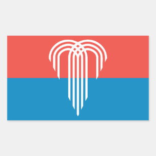 Sticker Rectangulaire Collier rectangle avec Drapeau de Kansas City, USA
