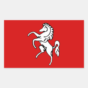 Sticker Rectangulaire Collier rectangle avec Drapeau de Kent, Angleterre