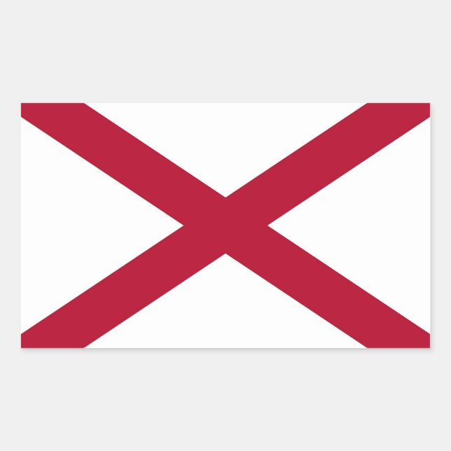 Sticker Rectangulaire Collier rectangle avec Drapeau de l'Alabama, U.S.A (Devant)