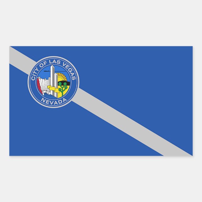 Sticker Rectangulaire Collier rectangle avec Drapeau de Las Vegas, États (Devant)