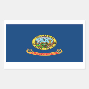 Sticker Rectangulaire Collier rectangle avec Drapeau de l'Idaho, U.S.A.